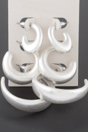 Minimal Open Hoop Earrings Set
