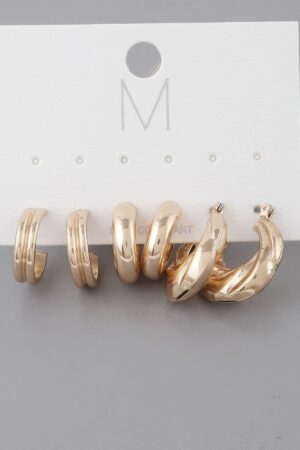 Multi Bulky Hoop Earrings Set