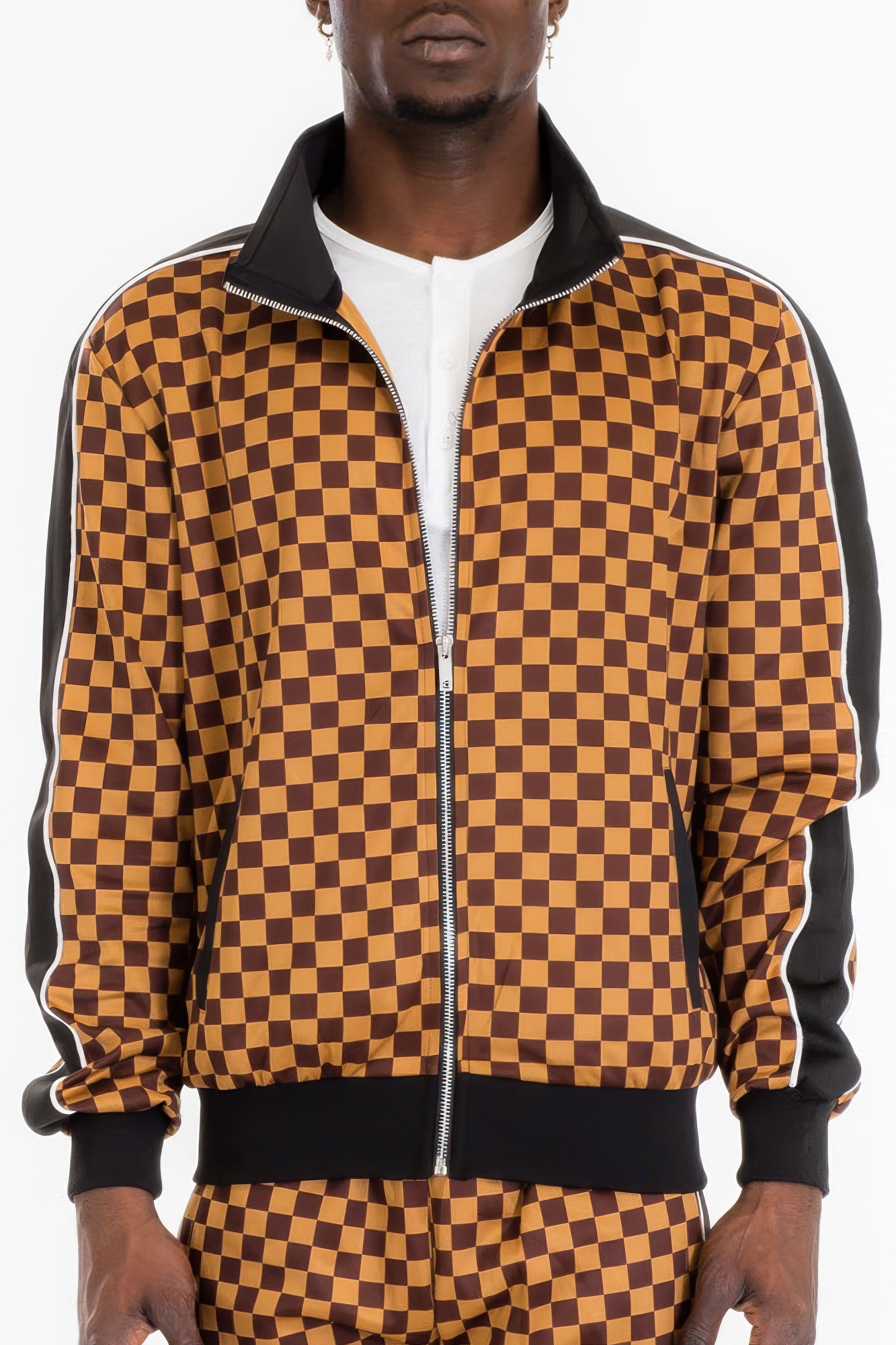 Mens Full Zip Checkered Jacket | Fashion PTC