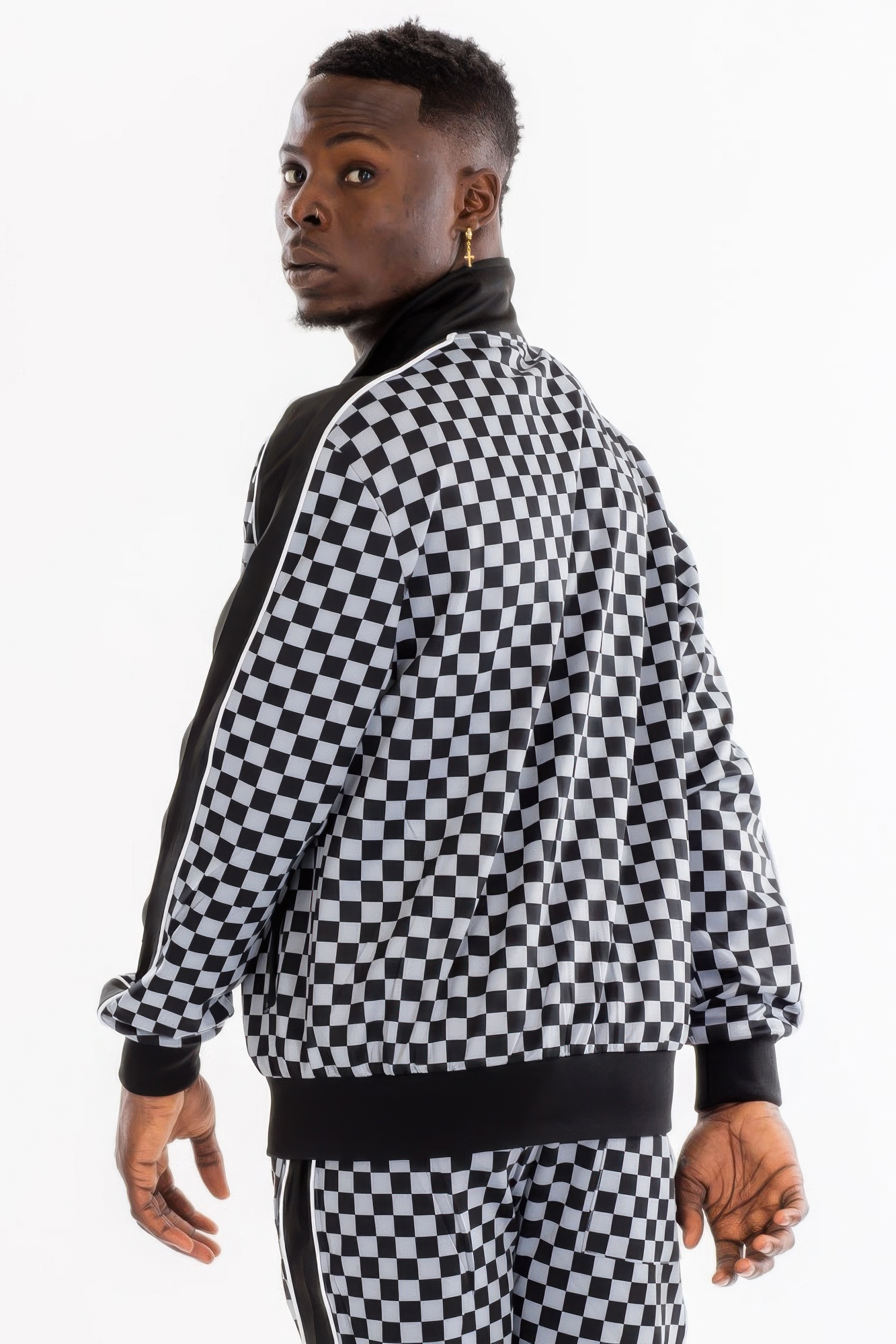 Mens Full Zip Checkered Jacket | Fashion PTC