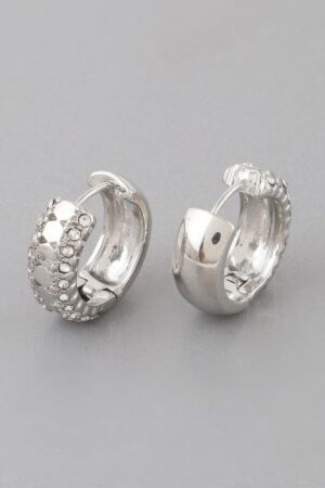 Half Jeweled Hoop Earrings