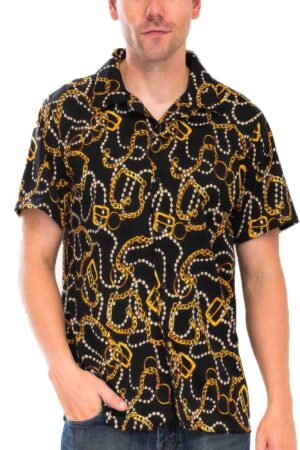 Mens String Bead Status Button Down