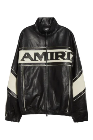 Sport Logo Lambskin Leather Jacket