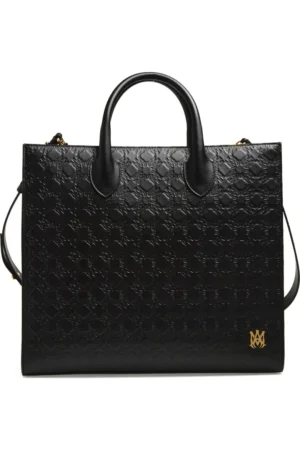 Small MA Quad Debossed Leather Tote