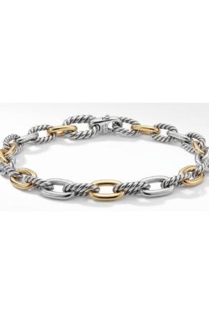 Madison® Chain Bracelet in Sterling Silver with 18K Yellow Gold, 5.5mm