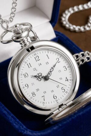 Engravable Classic Smooth Quartz Pocket Watch